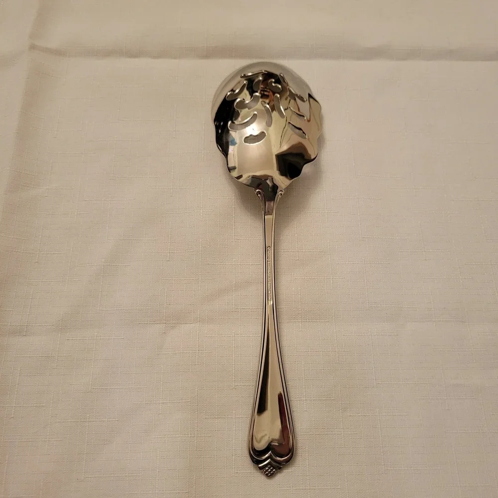 Reed Barton 18/10 Slotted Serving Spoon Stainless Steel ROSECLIFF Holiday Gift